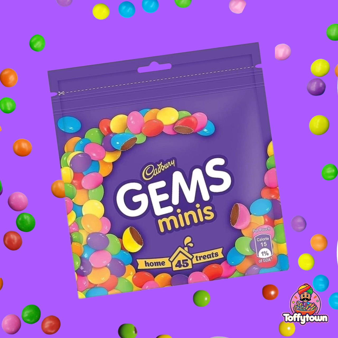 Cadbury Gems Minis Big Pack| Pack of 45 treats | Toffytown