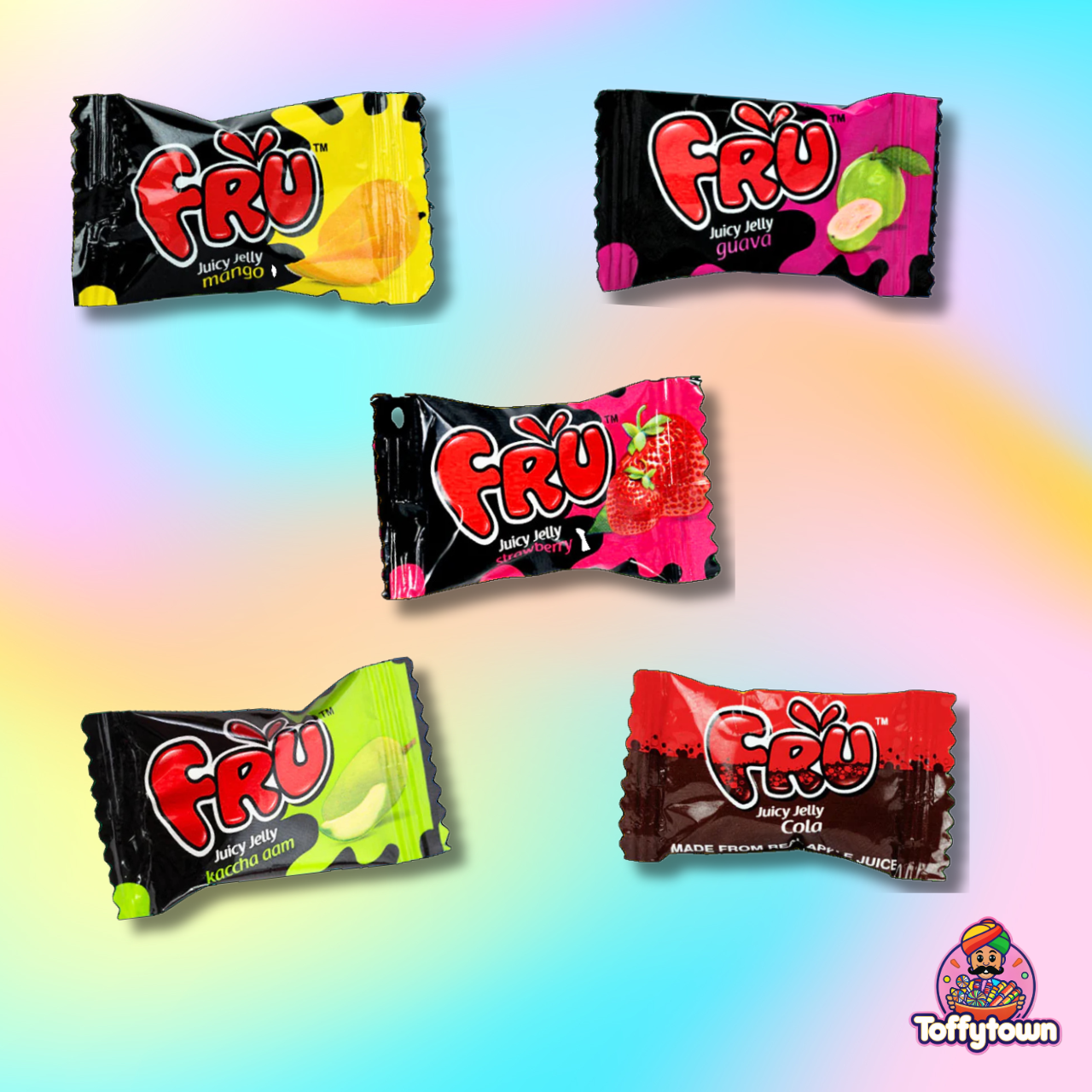 Fru Jelly Candy | Mixed Flavours | Pack of 20 | Toffytown